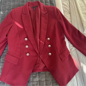 White House Black Market Women's Double-Breasted Red Blazer size 10